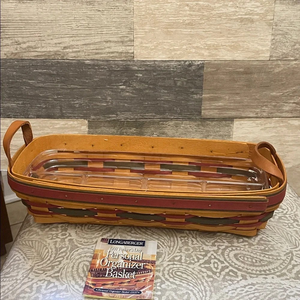 Longaberger Multicolor Woven 1997 Father’s Day Organizer basket with divider